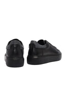 Men's Black Lace-Up Thick Sole Leather Sneakers | Derimod
