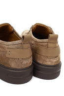 Men's Mink Lace-Up Thick Soled Suede Leather Sneaker | Derimod