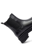 Woman Black Thick Sole Leather Chelsea Boots | Derimod
