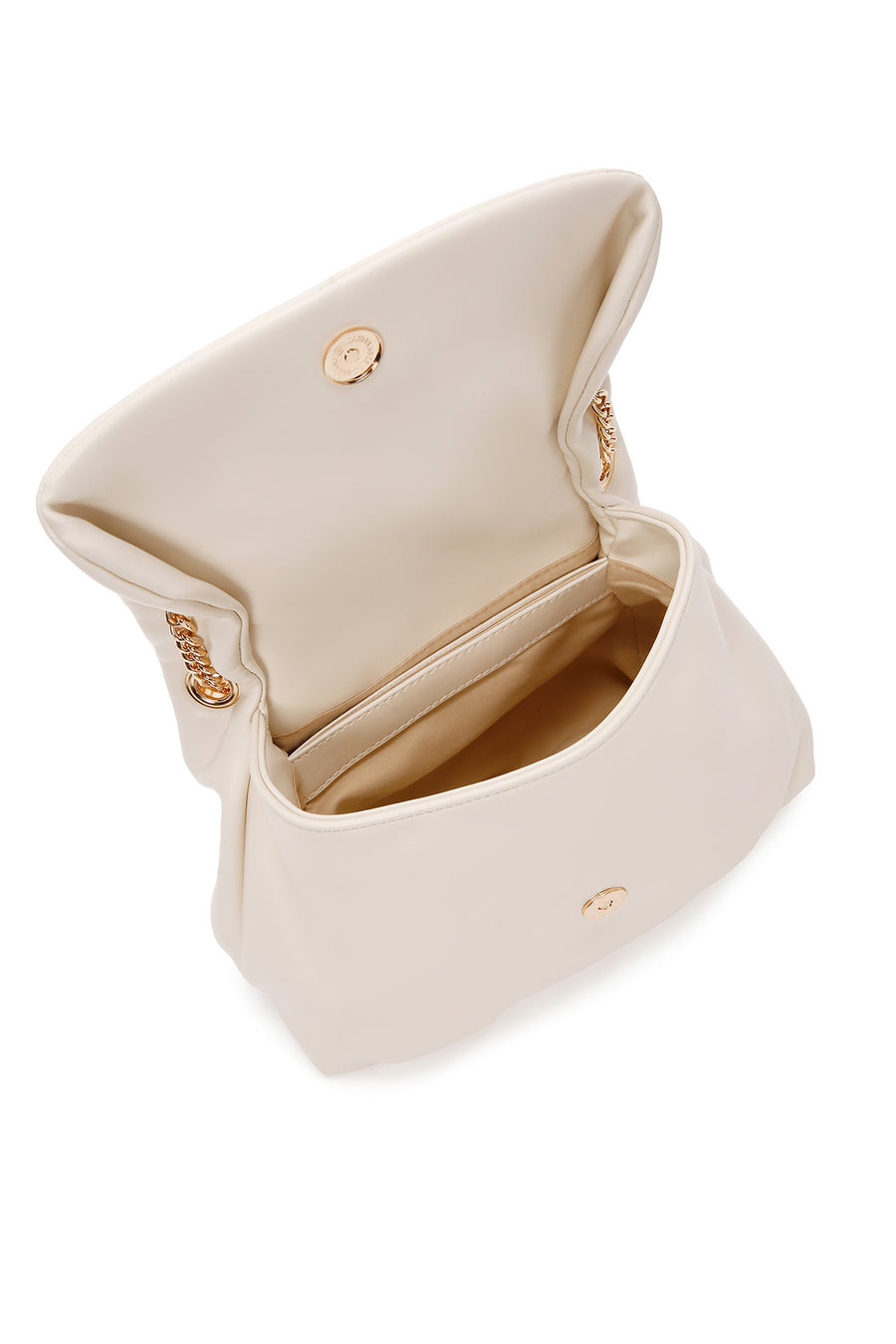 Women's Cream Long Chain Strap Shoulder Bag