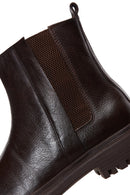 Men's Brown Leather Zippered Boots | Derimod