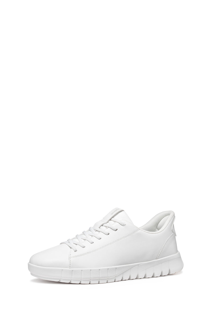 Geox Men White U Flextrıde Plus Lace-up Leather Sneaker