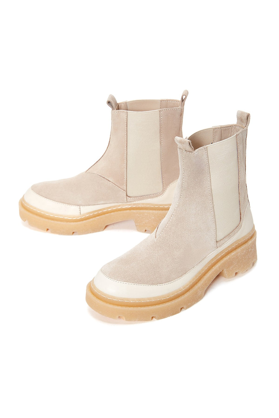 Women's Gray Suede Leather Chelsea Boots