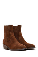 Woman Taba Suet Leather Cowboy Boots | Derimod