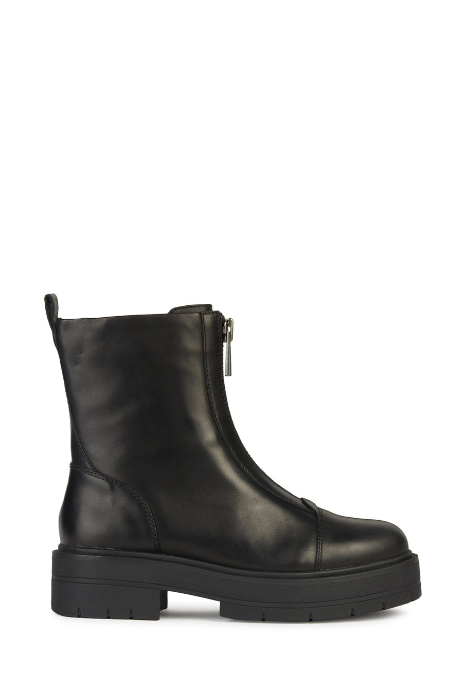 Geox Women's Black Spherica Ec7 Zippered Leather Boots D36VDC00043C9999 | Derimod