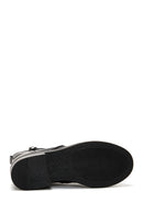 Women's Black Leather Zippered Boots | Derimod