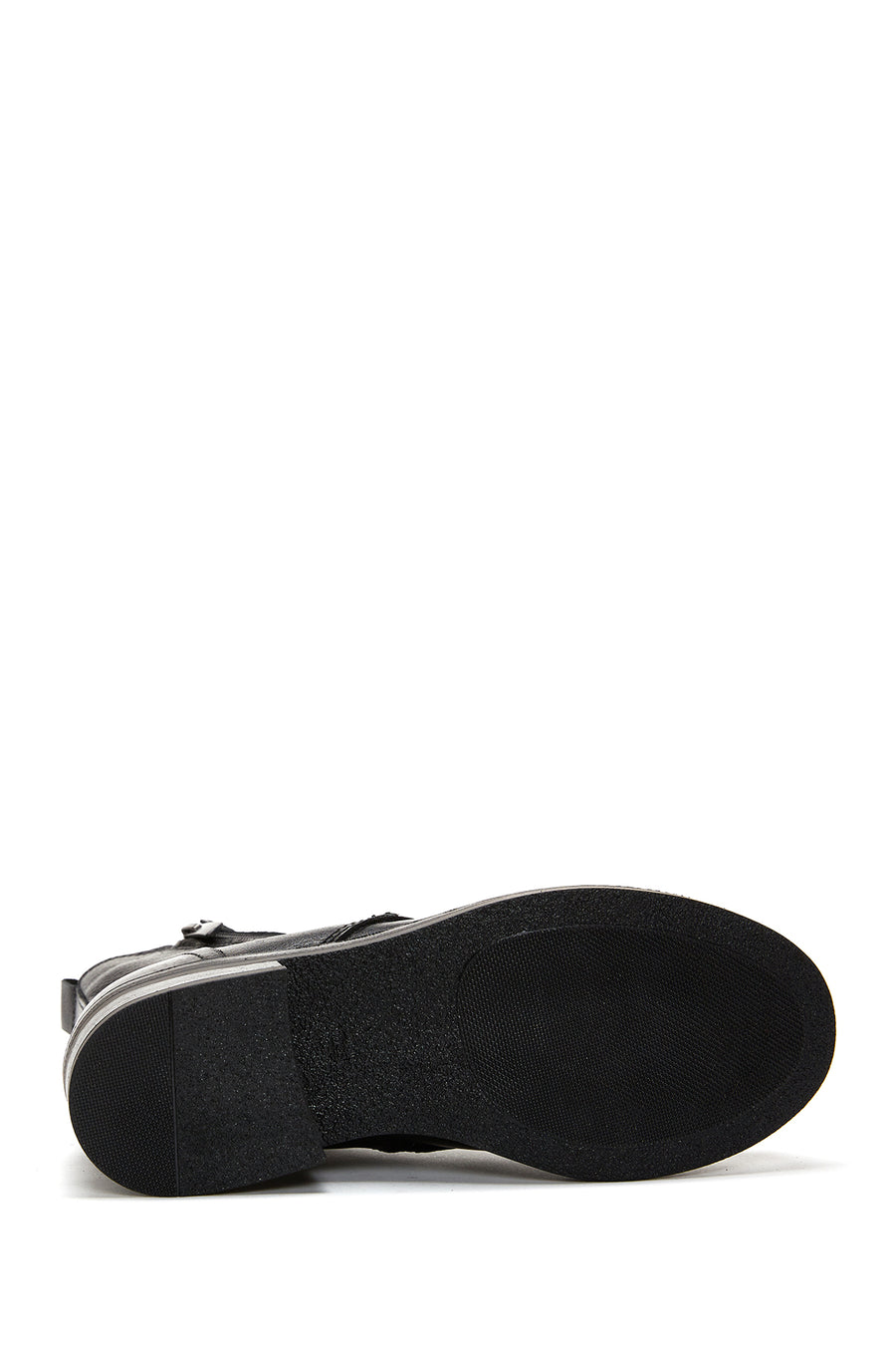 Women's Black Leather Zippered Boots
