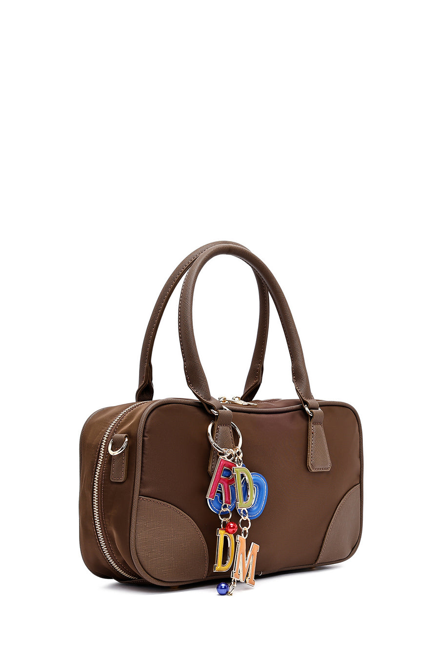 Women's Brown Long Strap Accessory Detailed Fabric Handbag