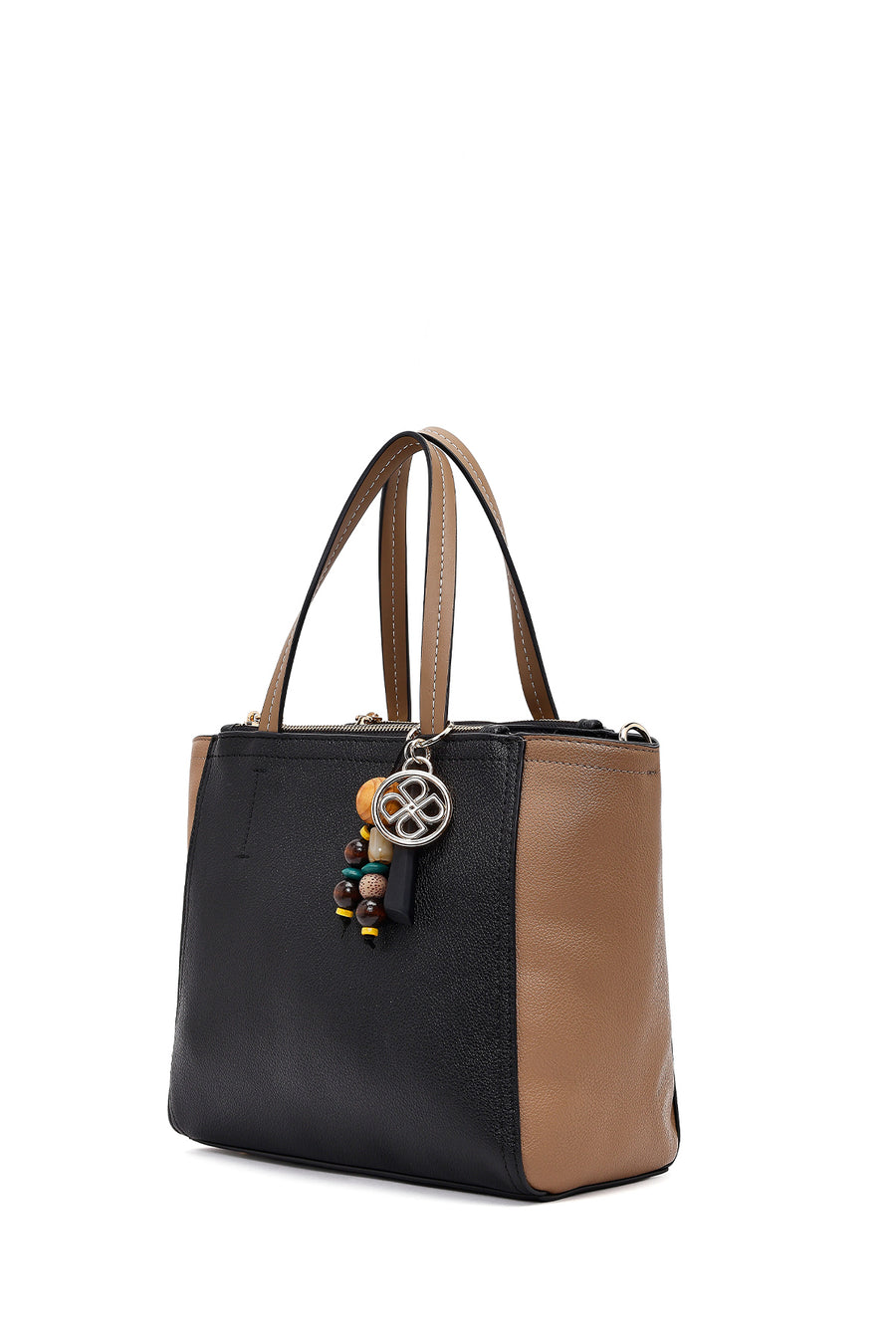 Women's Black Long Strap Charm Shoulder Bag