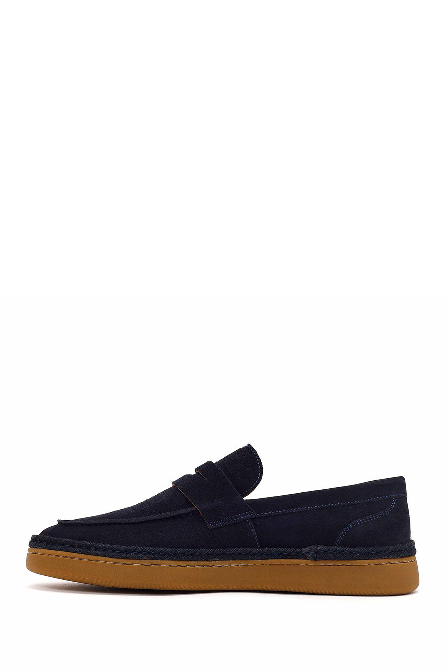 Men's Navy Blue Suede Leather Loafer