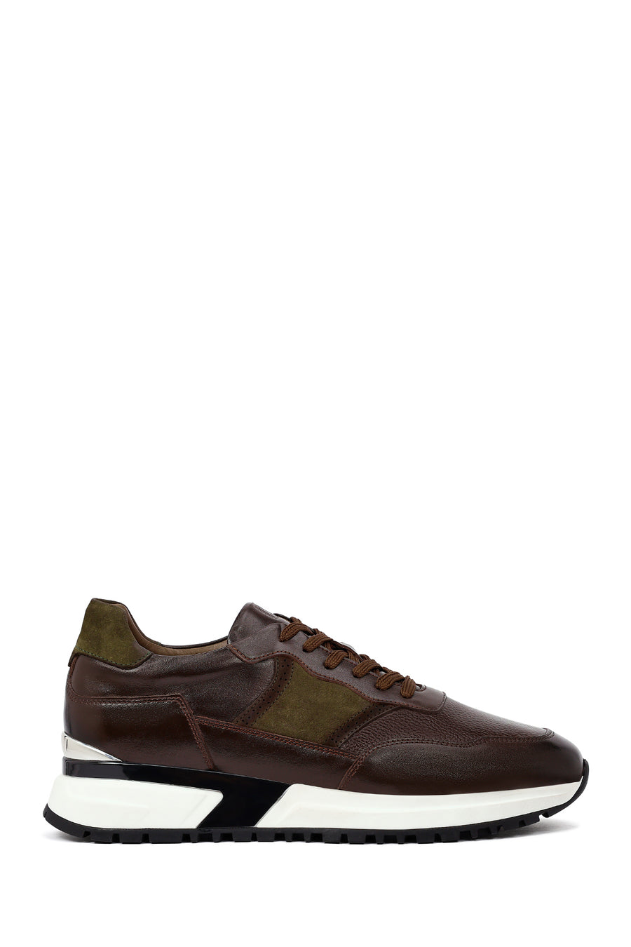 Men's Brown Lace-Up Thick-Soled Leather Casual Sneaker 25WFD600314 | Derimod