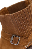 Woman Mink Suede Leather Chelsea Boots | Derimod