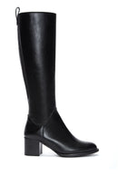 Woman Black Zip Closure Chunky-Heel Boot | Derimod