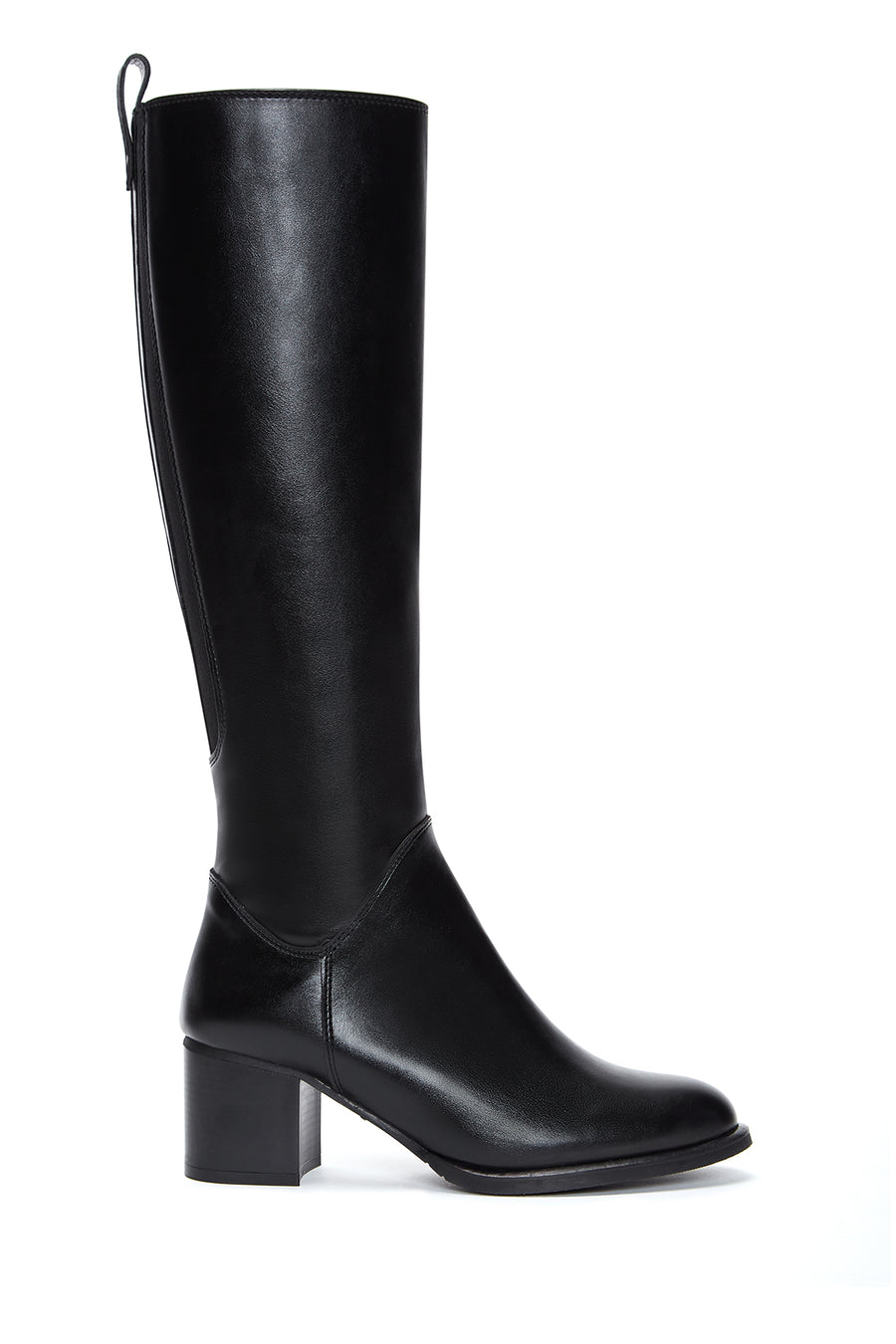 Woman Black Zip Closure Chunky-Heel Boot WF240007SV | Derimod