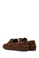 Women's Brown Suede Leather Loafer with Accessory Details | Derimod