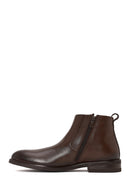 Derimod Black Male Brown Zip Closure Leather Boots | Derimod