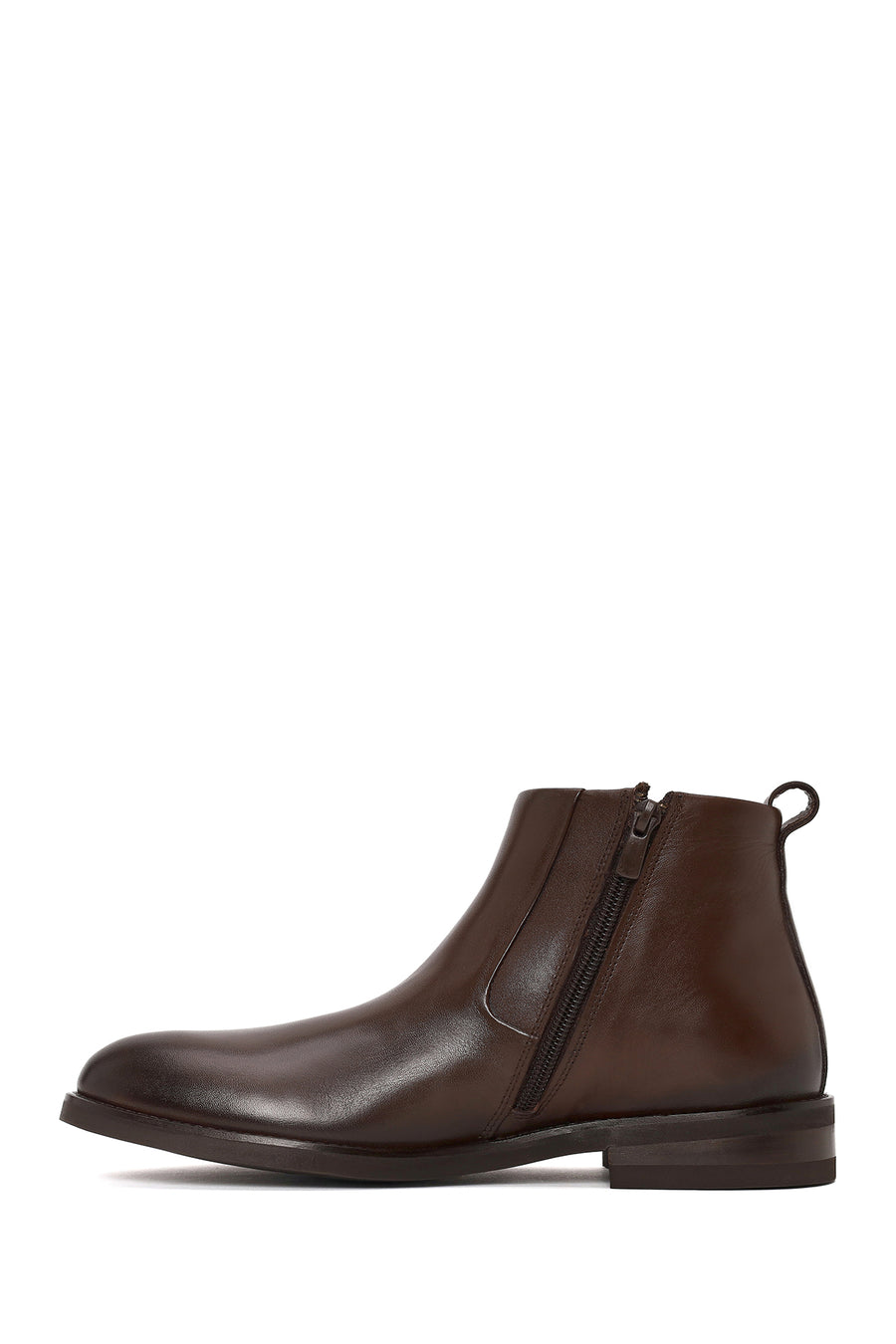 Derimod Black Male Brown Zip Closure Leather Boots