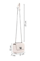 Woman Cream Long-Strap Quilted Mini Crossbody Bag | Derimod