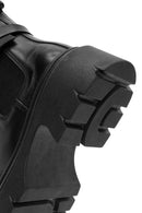 Women's Black Buckle Detailed Leather Chelsea Boots | Derimod