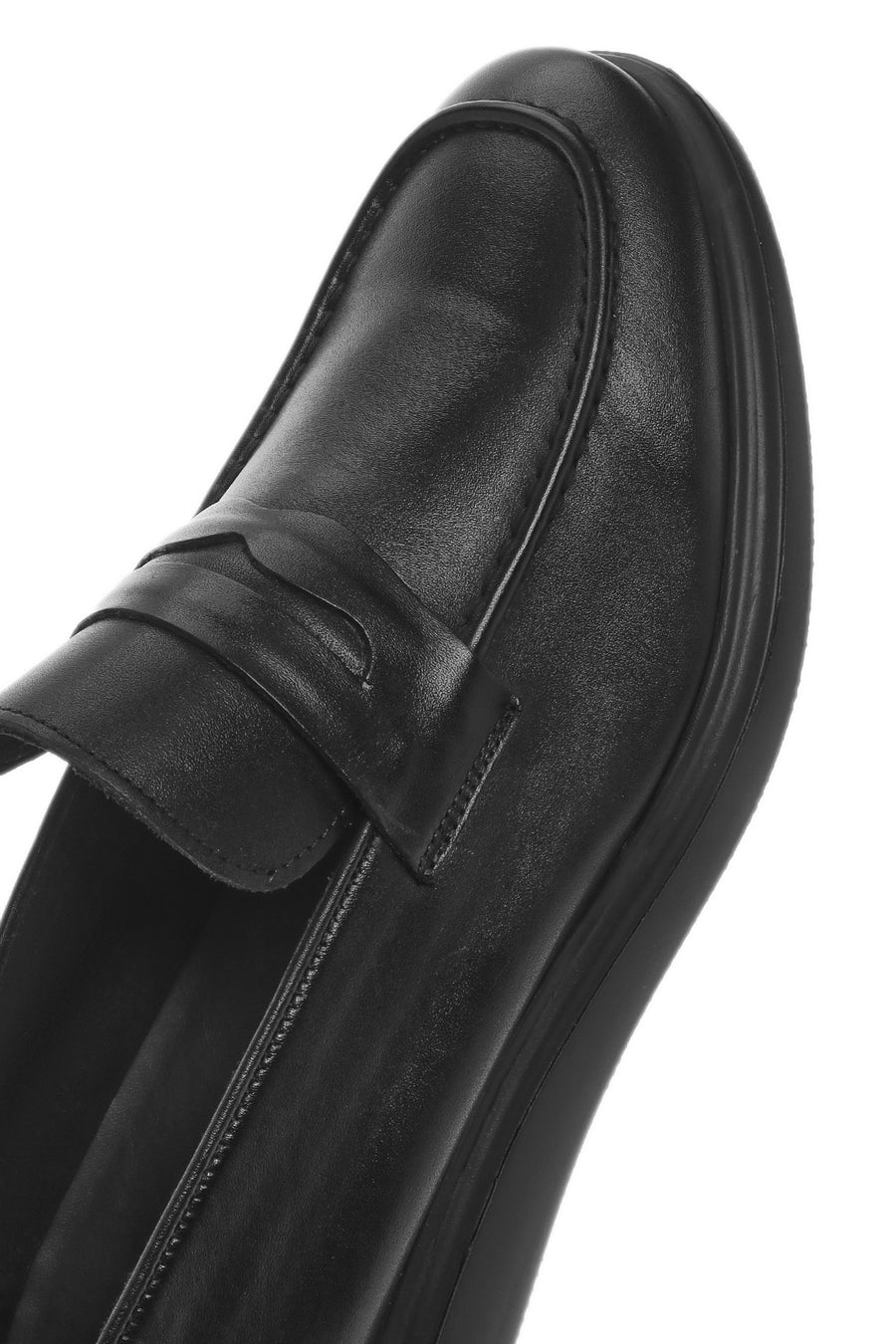 Men's Black Leather Casual Loafer