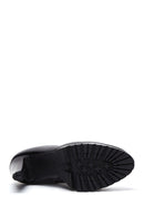 Women's Black Zippered High Heel Leather Boots | Derimod