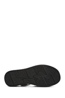 Women's Black Ankle Strap Chunky Sole Leather Comfort Sandals | Derimod