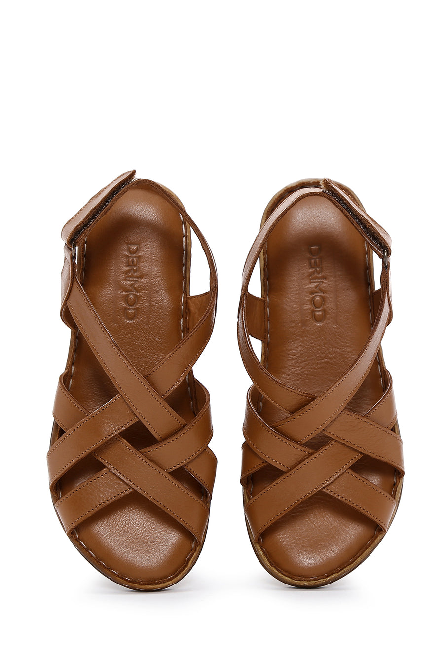 Kadın Taba Deri Comfort Sandalet