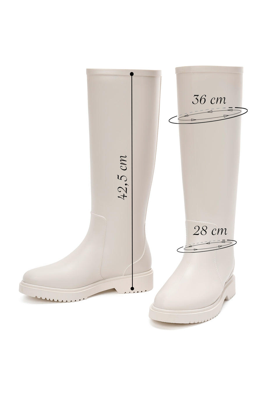 Women's Cream Rain Boots