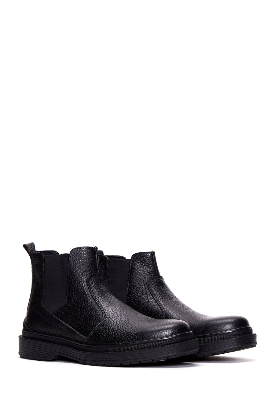 Men's Black Leather Casual Chelsea Boots