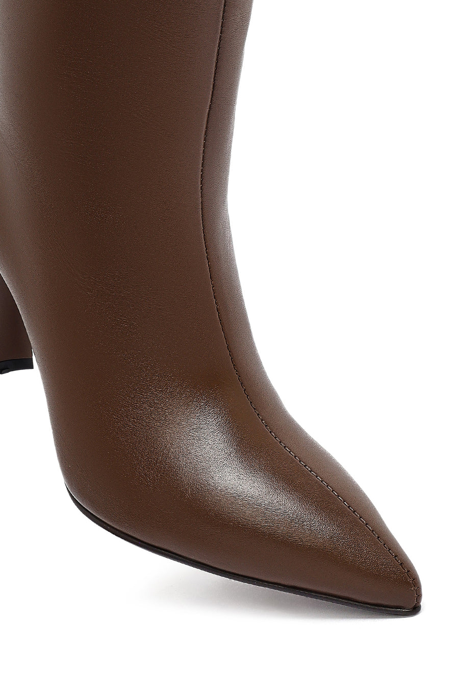 Woman Brown High Heels Leather Boot
