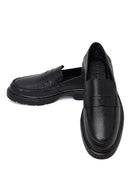 Men's Black Leather Loafer | Derimod