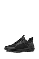 Geox Men's Black Spherica Lace-up Leather Sneaker | Derimod