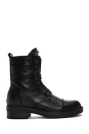 Women's Black Leather Stone Boots | Derimod