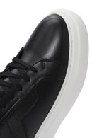 Men's Black Lace-up Thick-Sole Leather Sneaker | Derimod