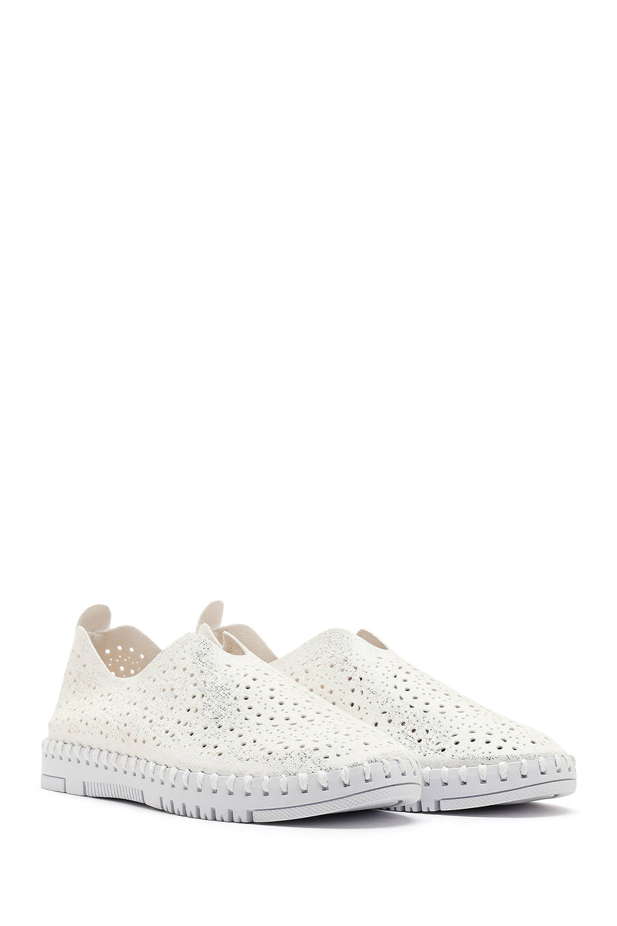 Woman White Fabric Comfort Shoes