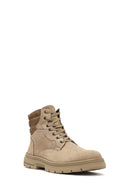 Men's Mink Lace-Up Thick-Soled Leather Boot | Derimod