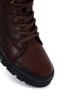 Male Brown Zip Closure Leather Boots | Derimod