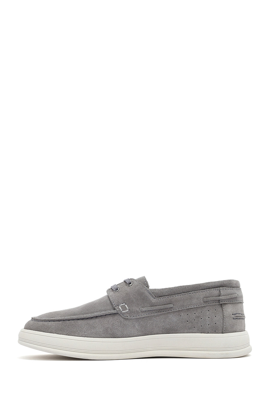 Men's Gray Lace-up Suede Leather Casual Shoes