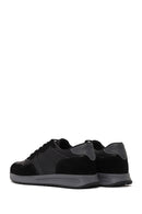 Erkek Siyah Bağcıklı Süet Deri Sneaker | Derimod