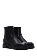 Men's Black Zippered Leather Casual Boots | Derimod