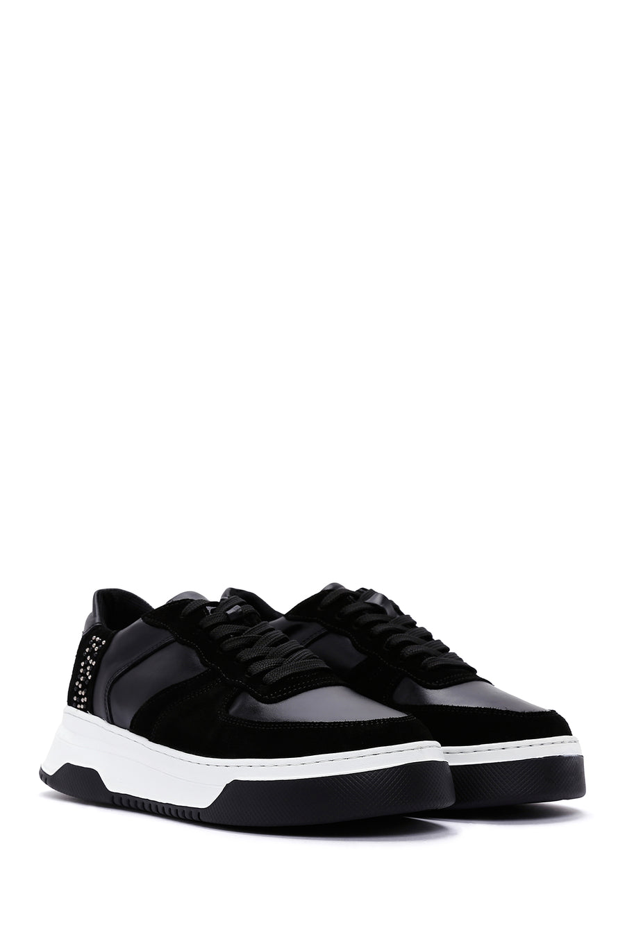 Women's Black Suede Leather Sneaker