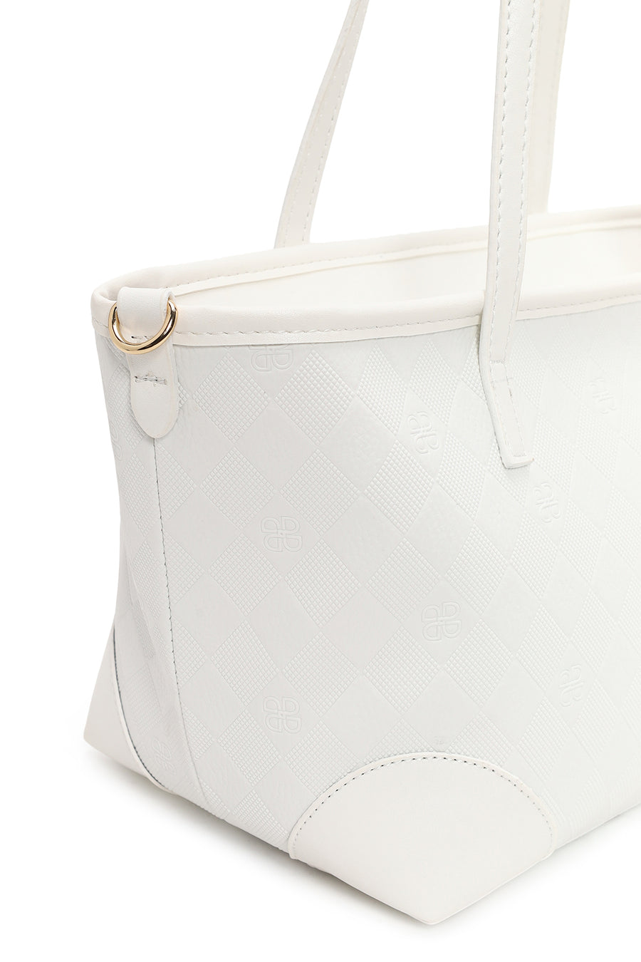 Woman White Long-Strap Printed Shoulder Bag