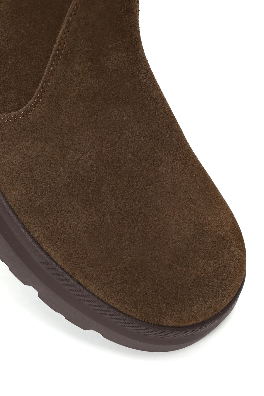 Male Brown Thick-Soled Suede Chelsea Boots