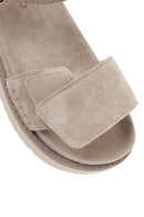 Women's Beige Chunky Suede Leather Sandals | Derimod