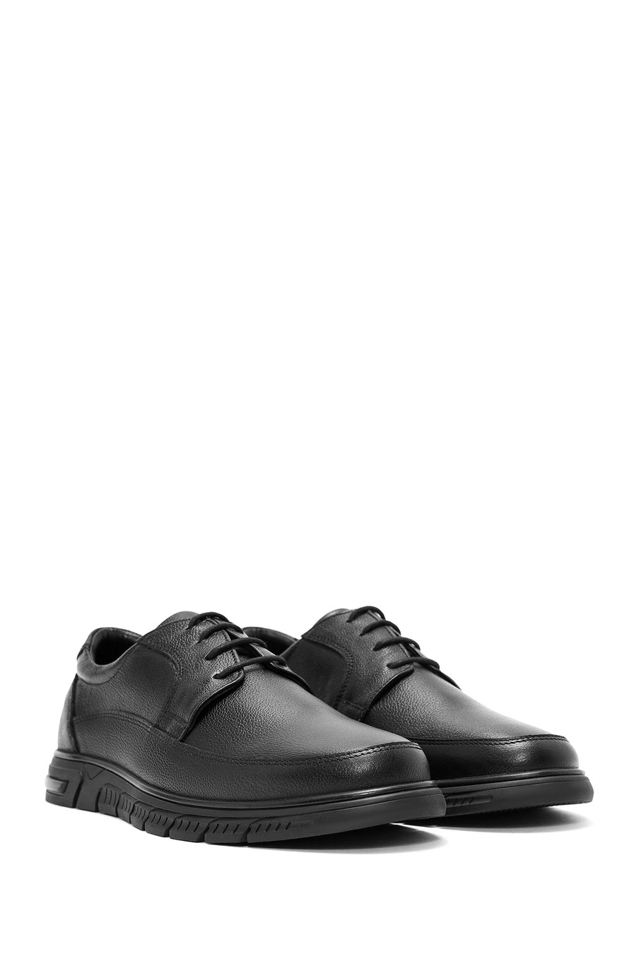 Men's Black Lace-up Leather Casual Shoes