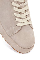 Men's Gray Lace-Up Suede Leather Sneaker | Derimod