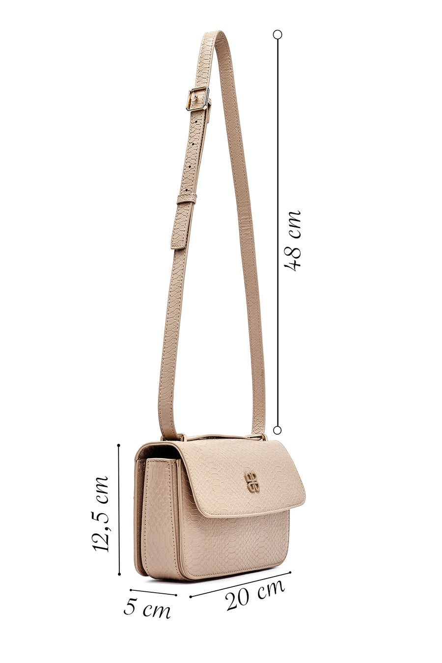 Women's Beige Printed Long Strap Crossbody Bag