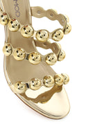 Woman Gold High Thin-Heeled Slipper | Derimod