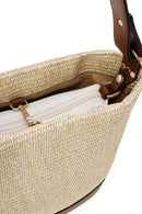 Women's Beige Straw Shoulder Bag | Derimod