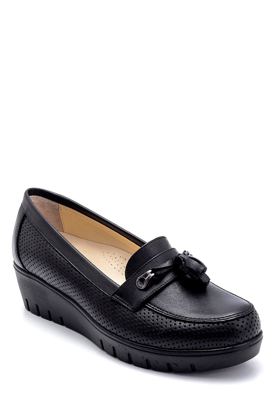 Women's Leather Wedge Heel Shoes